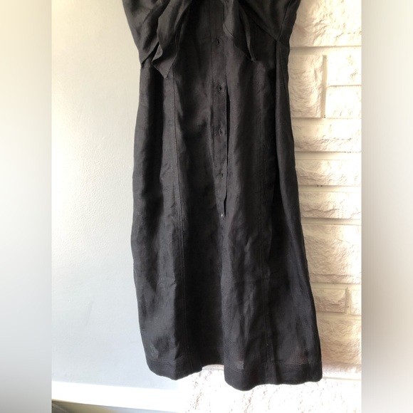 ANTHROPOLOGIE Kamryn Tie Front Black Button-Down Dress - Picture 6 of 13